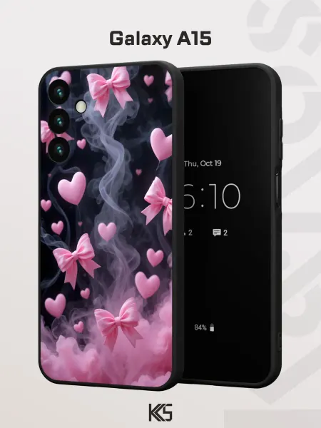 Варибрус Чехол на Samsung A15 с принтом Сердечки и бантики