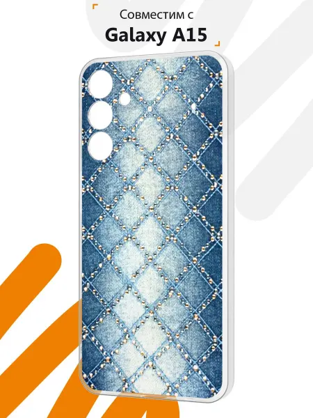 Мобилиус Чехол на Samsung A15 с принтом Клетчатый