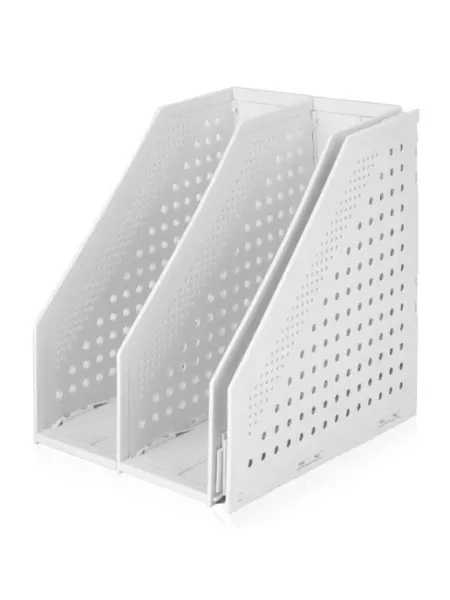Лоток вертикальный Deli 78995Grey складной 3 отделения серый