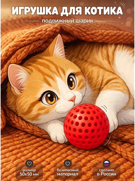 Игрушка для кошек с двигающимся мячиком внутри