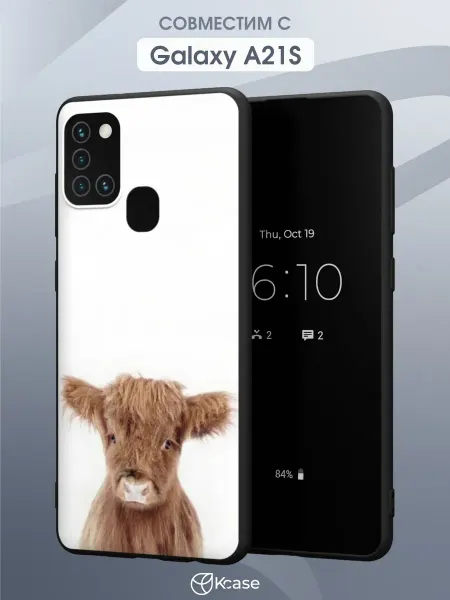 Kcase Чехол на Samsung A21S с принтом Бычок