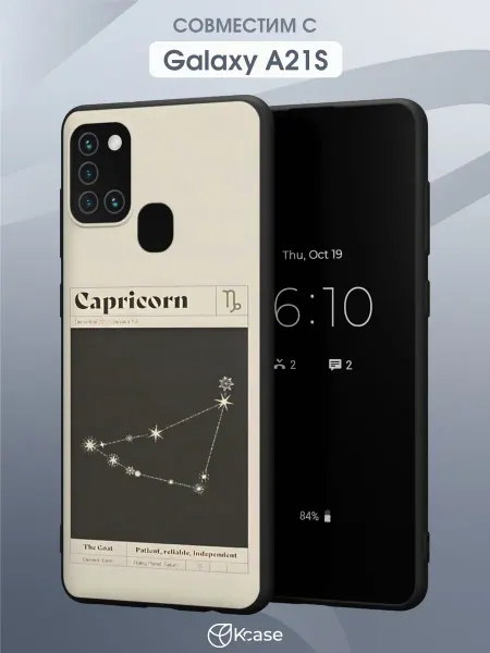 Kcase Чехол на Samsung A21S с принтом Козерог