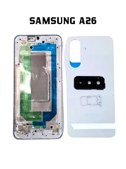 Корпус Samsung A26 комплект – задняя крышка, рамка, лоток SIM, стекло камеры, кнопки