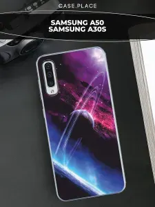 Чехол на Самсунг А50 / А30s / Samsung Galaxy A50/A30S с принтом "Мультяшные капибары", прозрачный
