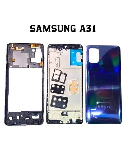 Корпус Samsung A31 комплект: задняя крышка, рамка, слот SIM, стекло камеры, кнопки