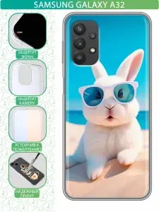 Чехол для Samsung Galaxy A32 с принтом Зайчик
