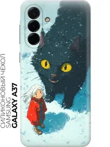 Силиконовый чехол на Samsung Galaxy A37 с принтом "Аниме-зимняя сказка"