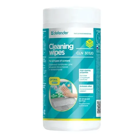 Салфетки для мониторов всех типов DEFENDER CLN30320, в тубе, 100 шт. (511789-4027)