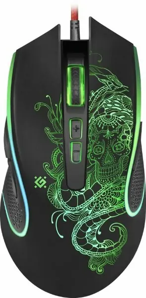 Мышь проводная DEFENDER Venom GM-640L черный (USB, 7200dpi, 8but) (52640)