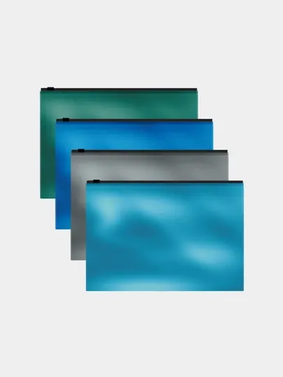 Zip-пакет пластиковый ErichKrause Glossy Ice Metallic, A4, непрозрачный, ассорти