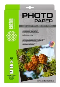 Фотобумага Cactus CS-GA423050DS A4230гм250л.белый глянцевоеглянцевое для струйной печати