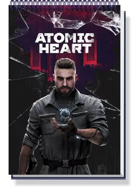 Atomic Heart Блокнот A5 на кольцах наклейки для творчества Майор Нечаев