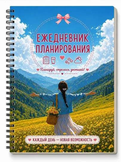 Блокнот “Дневной план” – A5 (ежедневник / planner) На русском языке