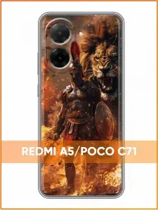 Чехол для Redmi A5 с принтом Лев и воин