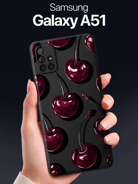 SCDesign Чехол на Samsung Galaxy A51 с вишнями