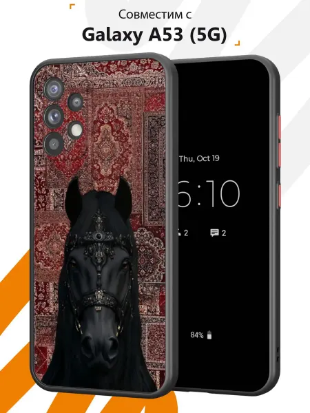 Мобилиус Чехол Бампер на Samsung A53 с принтом Конь