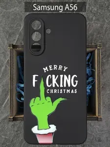 Чехол на Samsung A56 с принтом новогодний