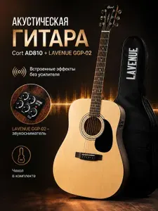 Cort GGP-02 OP - Трансакустическая гитара, ель/красное дерево, встроенный динамик, эквалайзер, реверберация и хорус, цвет Open Pore, чехол, электроакустика