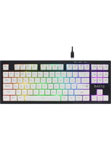 Defender Harpie GK-401 RU Проводная мембранная игровая клавиатура, русская раскладка, черная, белая