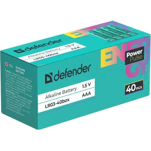 Батарейка AAA щелочная Defender PowerPulse LR3-40 Box