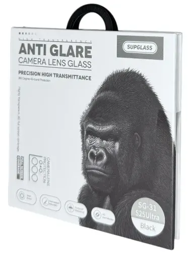 Защитные Линзы Kong на камеру Samsung Galaxy S25 Ultra, цвет Black (чёрные) , защитное стекло на камеру