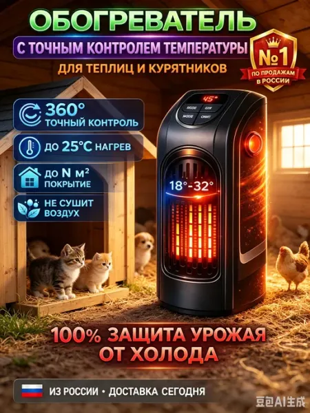Обогреватель не сушит воздух, для растений и птиц