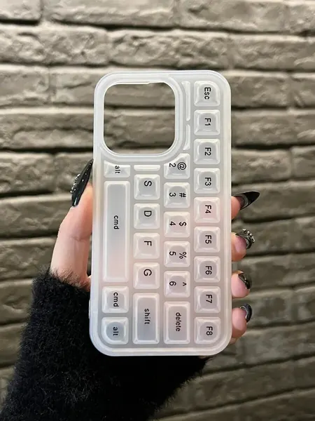 Чехол О'Кейси, для iPhone 15 Pro, с принтом, бесцветный, белый