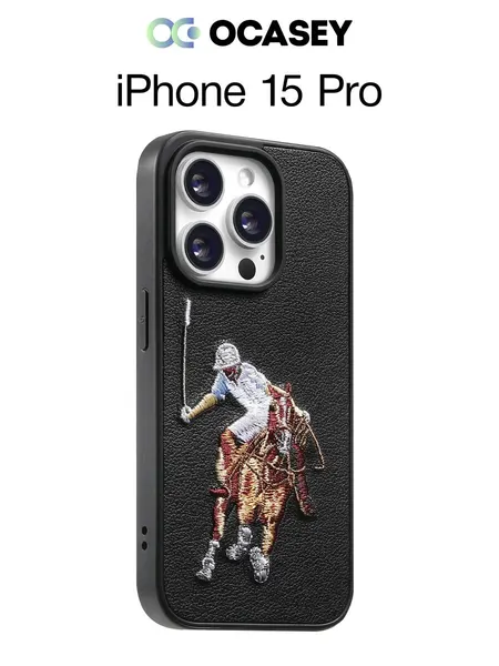 Чехол О'кейси, для iPhone 15 Pro, с принтом, защитный, черный