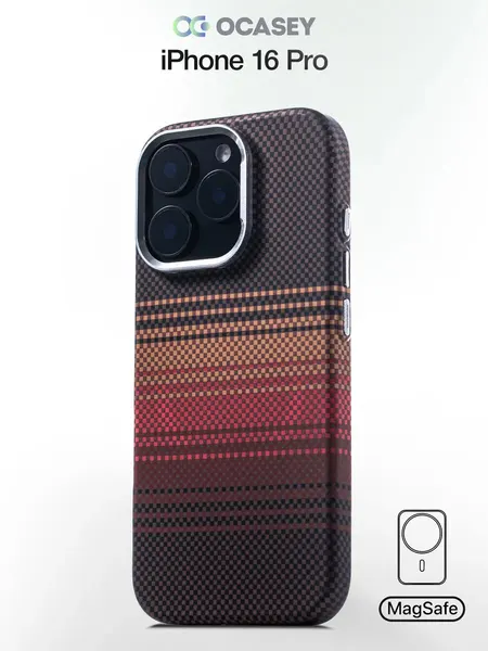 Чехол О'Кейси, для iPhone 16 Pro, карбоновое покрытие, коричневый
