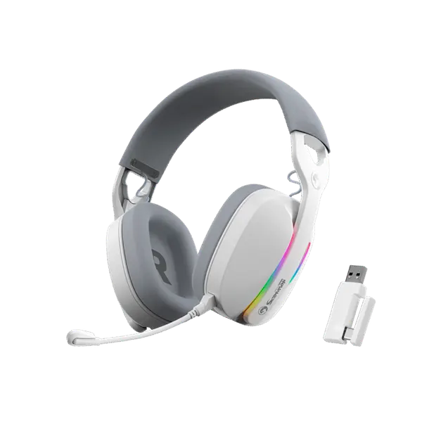 Наушники игровые MARVO Pulz 70W, USB/Bluetooth/2.4 ГГц, 800 мАч, белый (HG9086W WH)