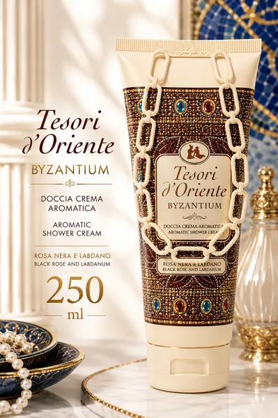 Гель крем для душа Tesori D'Oriente Byzantium, черная роза и лабдан, 250 мл