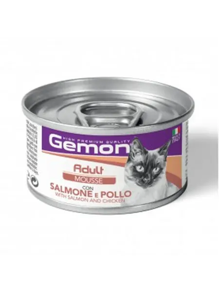 Gemon Adult для кошек с курицей и лососем 85гр