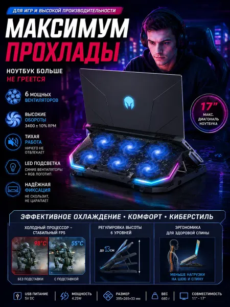 Подставка с охлаждением для ноутбука