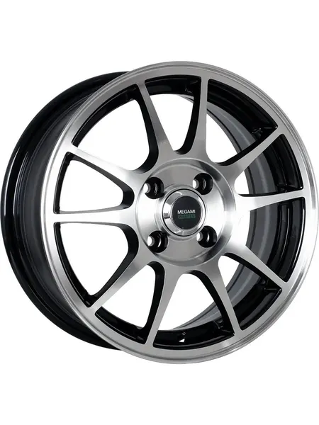 Megami MGM-5 R15 4x100 ET50 D60.1 Черный с полировкой