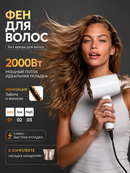 Компактный фен для волос Фен для волос для укладки профессиональный