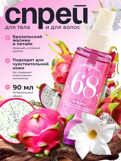 Парфюмерный спрей - мист для тела и волос, 90 мл