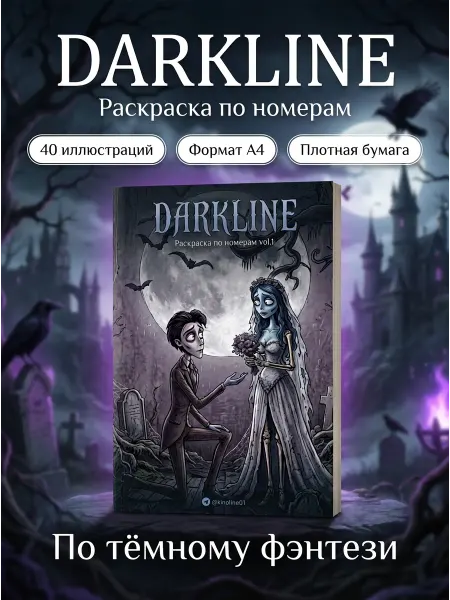 Kinoline Раскраска по номерам DARKLINE мрачные мультики