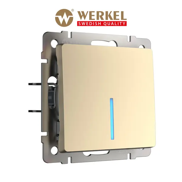 Werkel Выключатель одноклавишный с подсветкой W1110111 шампань IP20