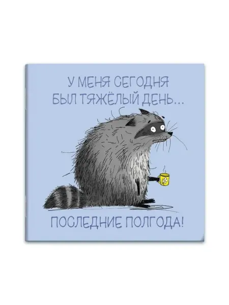 Феникс+ Блокнот 130х130мм 32л Мягкий переплёт. Сонный енот. УФ-лак