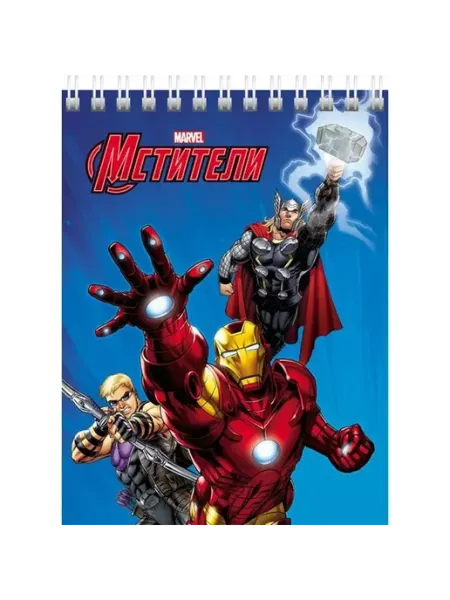 Hatber Блокнот А6 40л клетка гребень Мстители Marvel