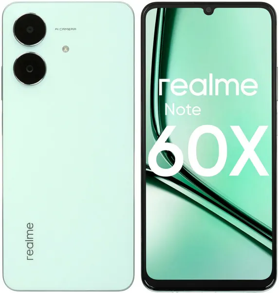 Смартфон Realme Note 60X, 3/64Gb, Wilderness Green (Светло-зеленый)