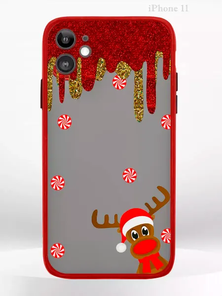 PRINTberries Чехол на iPHONE 11 с принтом новогодний deer