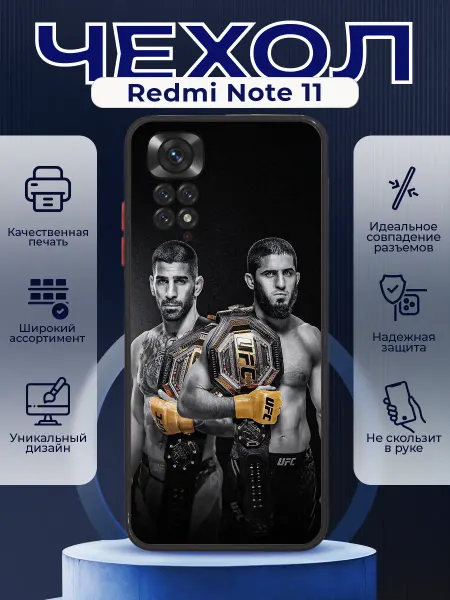 PRINTberries Чехол на REDMI NOTE 11 силиконовый с принтом UFS