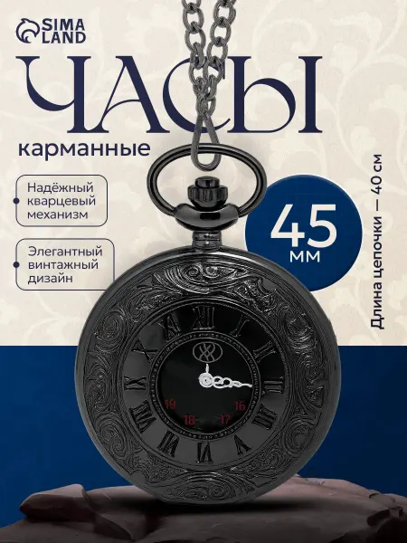 Сималенд Часы карманные кварцевые цепочка 40см