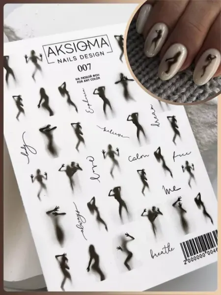 AKSIOMA NAILS Наклейки слайдеры для ногтей цветы весна надписи