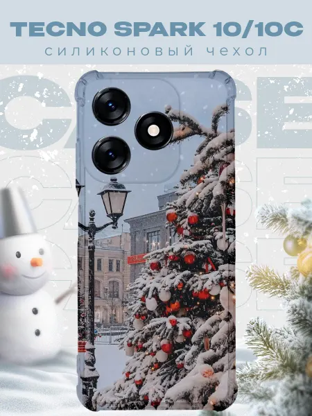 PRINTberries Новогодний чехол для телефона Tecno Spark 10 10С елка