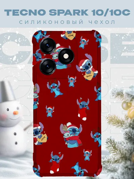 PRINTberries Новогодний чехол для телефона Tecno Spark 10 10С стич