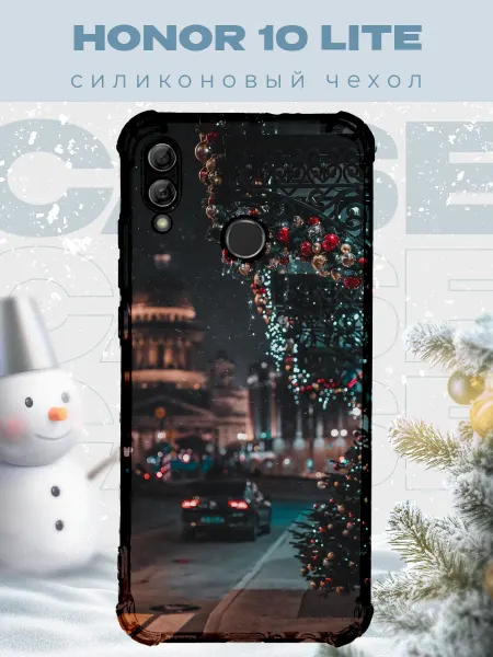 PRINTberries Новогодний чехол для телефона Honor 10 Lite город