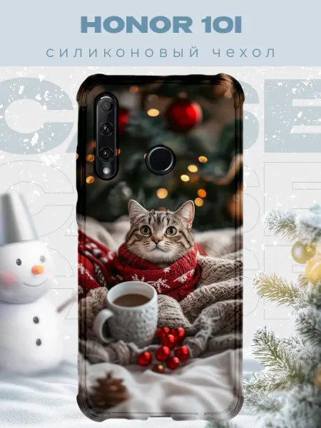PRINTberries Новогодний чехол для телефона Honor 10i котик