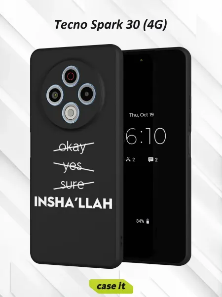 Case it Чехол на Tecno Spark 30 4Gс принтом Inshallah